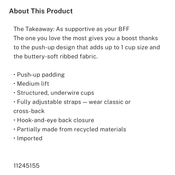 VICTORIA'S SECRET PINK WEAR EVERYWHERE PUSH-UP BRA (HEATHER CHARCOAL) - Picture 6 of 7